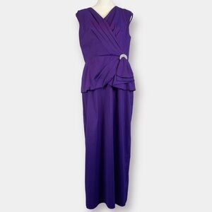 Alex Evening Formal Long Gown Dress Purple Eggplant Size 12